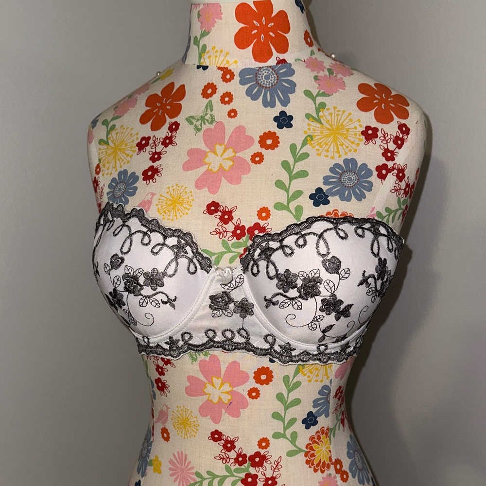 Strapless Embroidered Bra